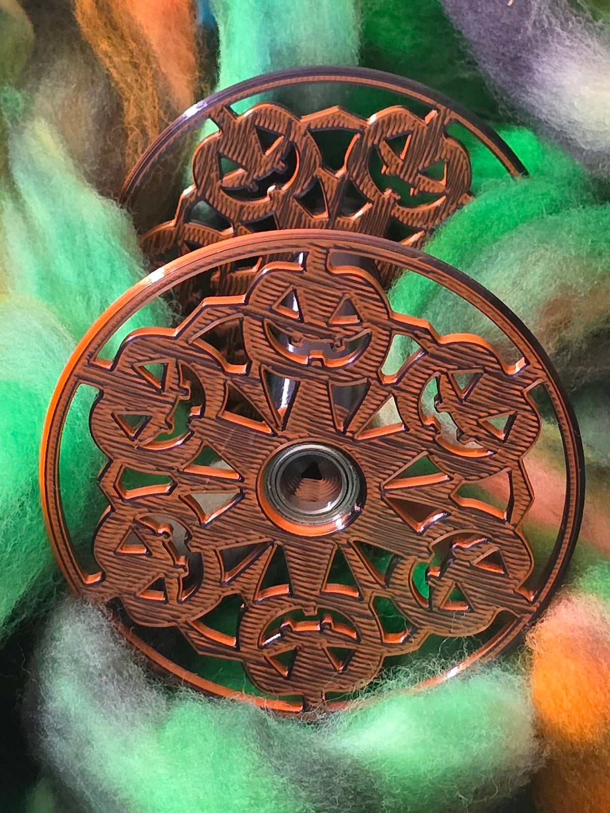 Jack-O Halloween bobbin for the Electric Eel Fold