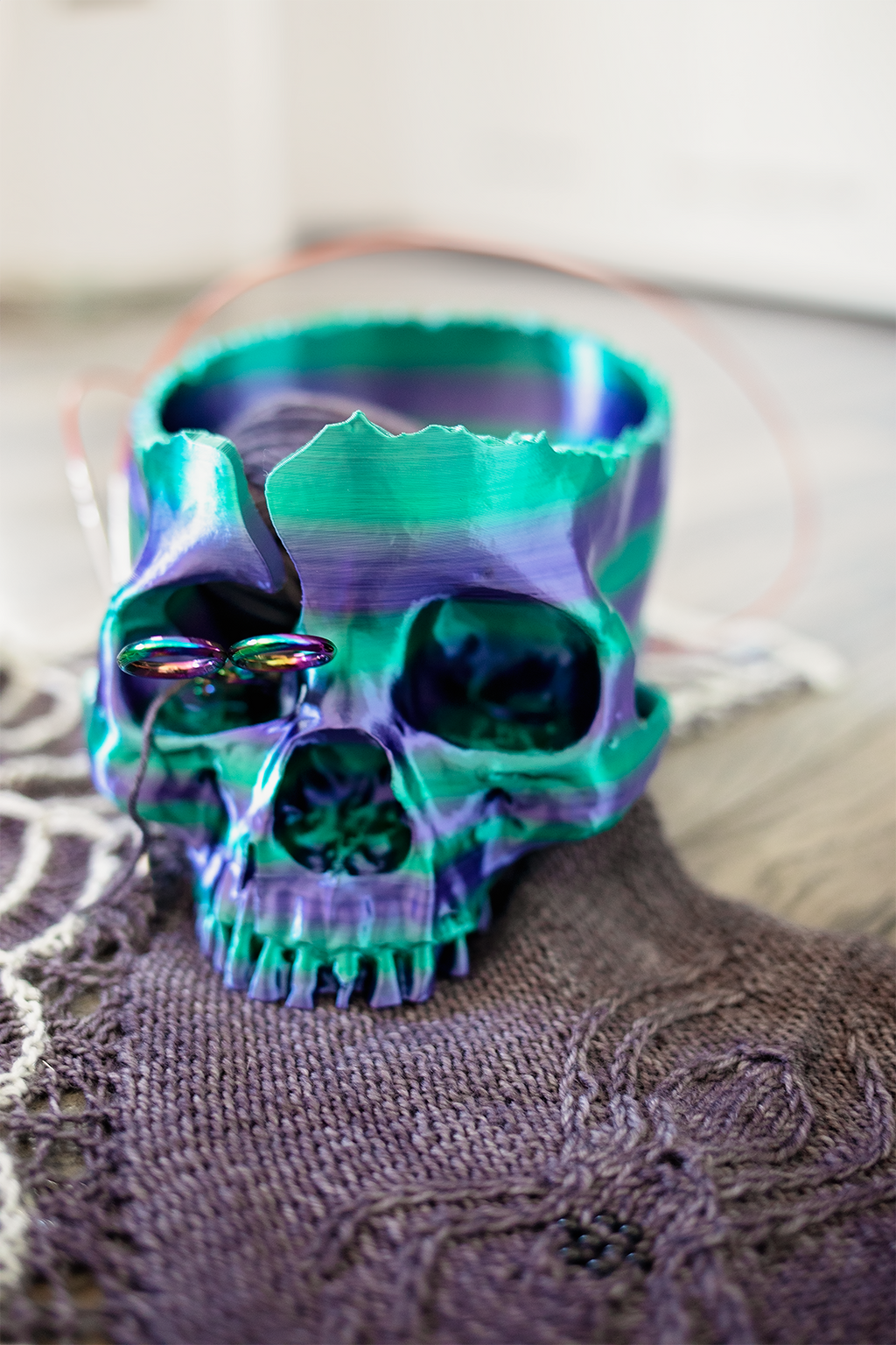 Skull yarn bowl